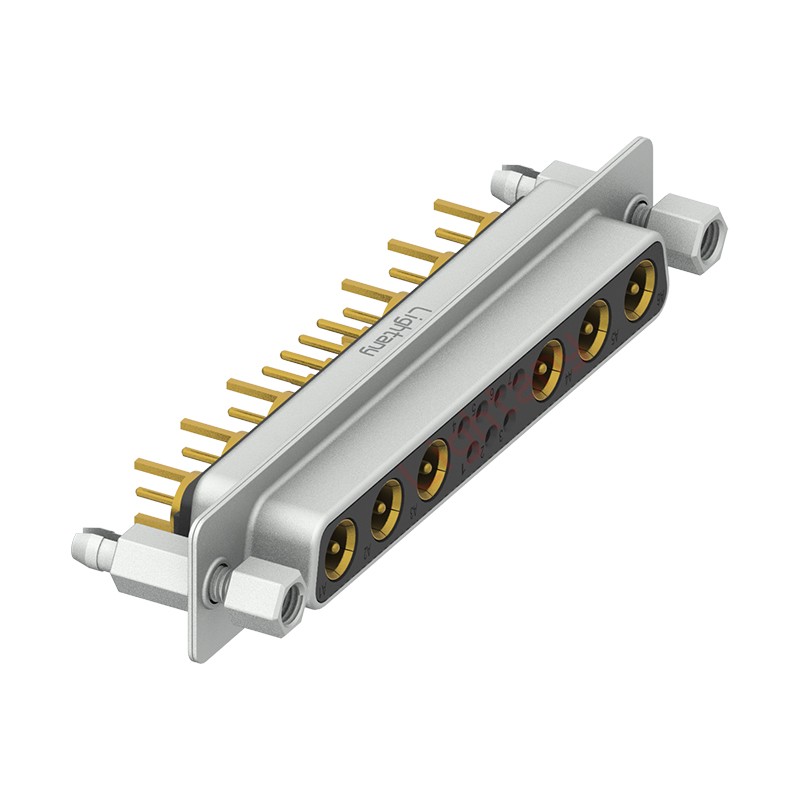 13W6A母PCB直插板/鉚魚叉7.0/射頻同軸75歐姆