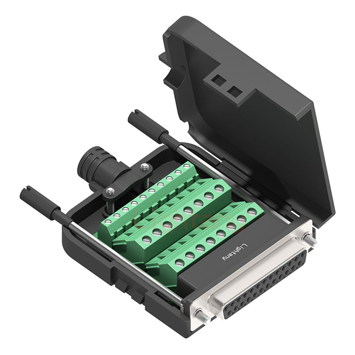 DB25 母 配螺桿 黑膠芯沖針