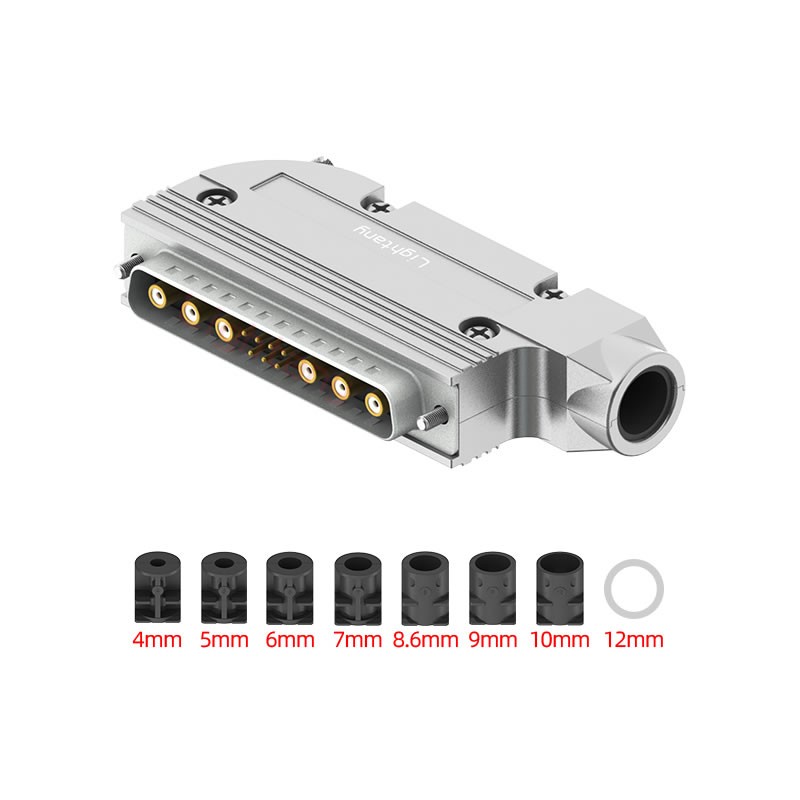 13W6A母焊線式75歐姆+37P金屬外殼951彎出線4~12mm