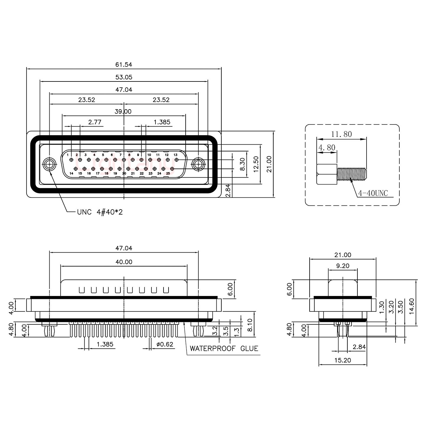 防水DP25 公 直插板 鉚魚(yú)叉 鎖螺絲 車針